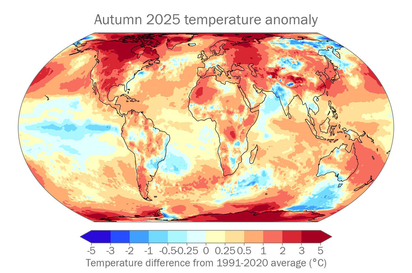 Monthly Near surface temperature anomaly (&deg;C, difference from the 1991-2020 average)  for 2024. Data shown are the median of the following one data sets: ERA5.